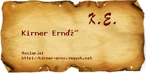 Kirner Ernő névjegykártya