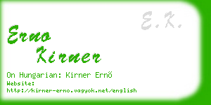 erno kirner business card
